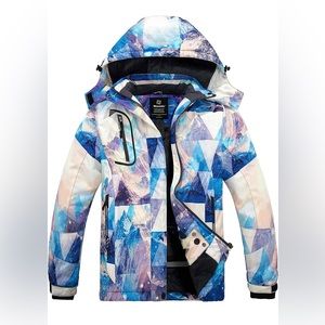 Waterproof Ski Jacket Windproof Rain Jacket Winter Warm Hooded Coat